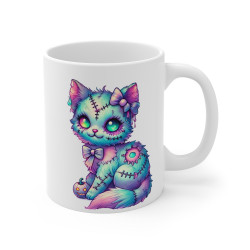 Tasse Mug Chat Zombie Halloween en Céramique - Idée Cadeau Originale - pour Enfants et Adultes - Tasse à Café