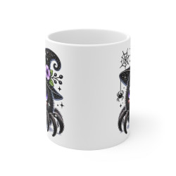 Tasse Mug Araignée Sorcière en Céramique Halloween - Idée Cadeau Originale - pour Enfants et Adultes - Tasse à Café