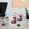 Tasse Mug Chat Noir Sorcière en Céramique Halloween - Idée Cadeau Originale Personnalisable - pour Enfants et Adultes