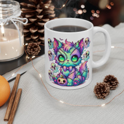 Tasse Mug Chat Halloween Fantaisie en Céramique - Idée Cadeau Originale - pour Enfants et Adultes - Tasse à Café