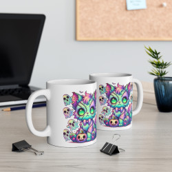 Tasse Mug Chat Halloween Fantaisie en Céramique - Idée Cadeau Originale - pour Enfants et Adultes - Tasse à Café