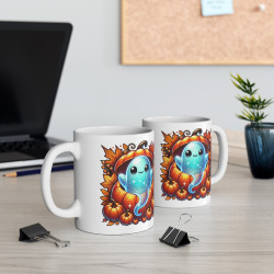 Tasse Mug Fantôme Citrouille en Céramique Halloween - Idée Cadeau Originale pour Enfants et Adultes