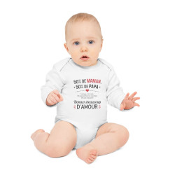 Body bébé  drôle "50% de maman, 50% de papa" - Doux, coton