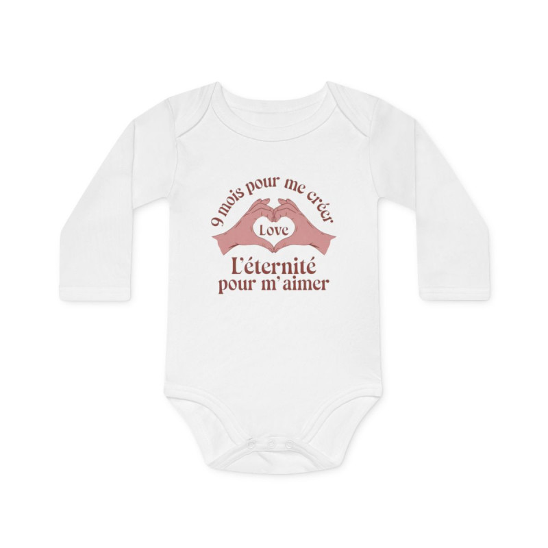 Body bébé "9 mois pour me créer" -Humour, drôle Tendre, coton doux