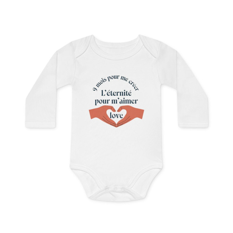 Body bébé "9 mois pour me créer" - Coton doux, message tendre