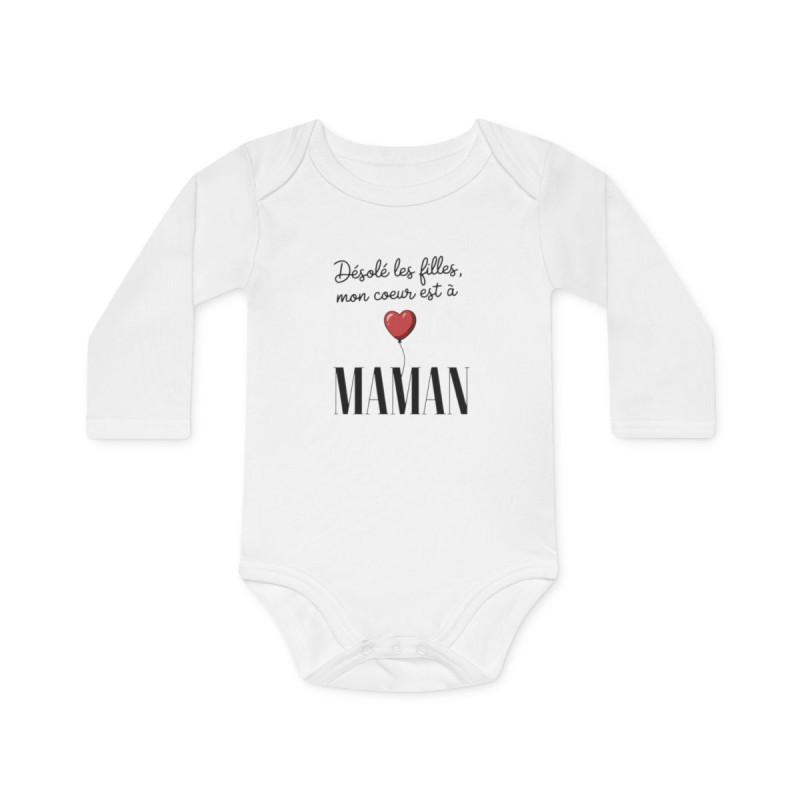 Body bébé "Désolé les filles, mon cœur est à maman" - Coton doux