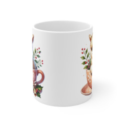 Tasse Mug Alpaga Noël en Céramique - Idée Cadeau Originale - pour Enfants et Adultes - Tasse à Café Hiver
