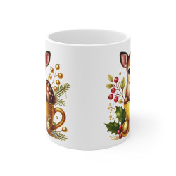 Tasse Mug Faon en Céramique Noël - Idée Cadeau Originale - pour Enfants et Adultes Tasse à Café Décorative
