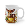 Tasse Mug Faon en Céramique Noël - Idée Cadeau Originale - pour Enfants et Adultes Tasse à Café Décorative
