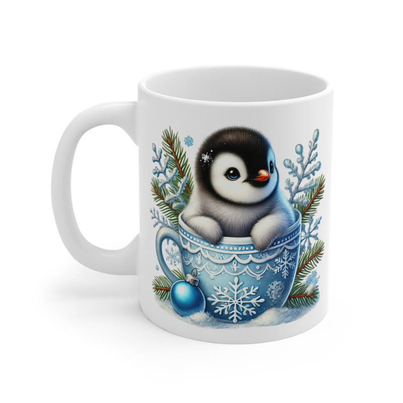 Tasse Mug Pingouin en Céramique Noël - Idée Cadeau Originale - pour Enfants et Adultes Tasse à Café Hivernale