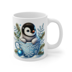 Tasse Mug Pingouin en Céramique Noël - Idée Cadeau Originale - pour Enfants et Adultes Tasse à Café Hivernale