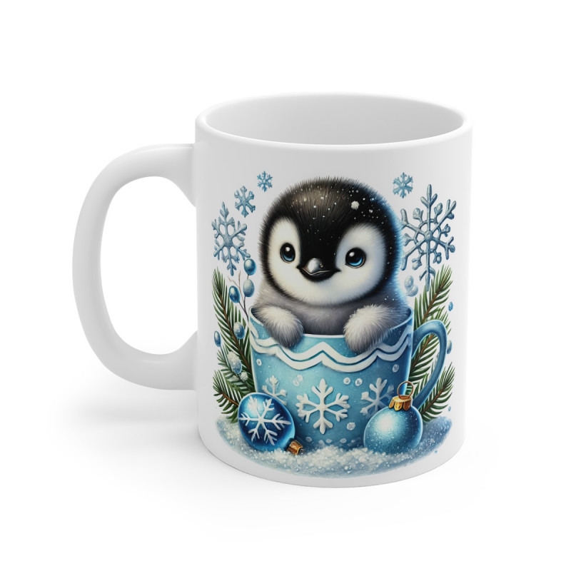 Tasse Mug Pingouin en Céramique Noël - Idée Cadeau Originale - pour Enfants et Adultes Tasse à Café Hivernale