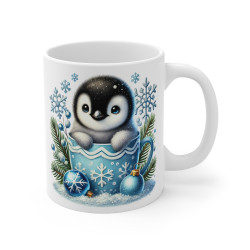 Tasse Mug Pingouin en Céramique Noël - Idée Cadeau Originale - pour Enfants et Adultes Tasse à Café Hivernale