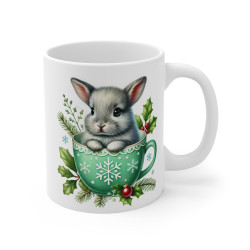 Tasse Mug Lapin en Céramique Noël - Idée Cadeau Originale - pour Enfants et Adultes Tasse à Café Hivernale