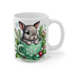 Tasse Mug Lapin en Céramique Noël - Idée Cadeau Originale - pour Enfants et Adultes Tasse à Café Festive