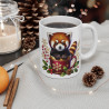 Tasse Mug Panda Roux en Céramique Noël - Idée Cadeau Originale - pour Enfants et Adultes Tasse à Café Festive
