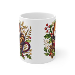 Tasse Mug Panda Roux en Céramique Noël - Idée Cadeau Originale - pour Enfants et Adultes Tasse à Café Festive