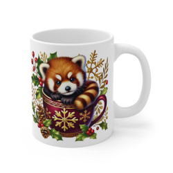 Tasse Mug Panda Roux en Céramique Noël - Idée Cadeau Originale - pour Enfants et Adultes Tasse à Café Festive