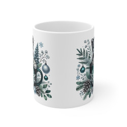 Tasse Mug Léopard des Neiges en Céramique Noël - Idée Cadeau Originale - pour Enfants et Adultes Tasse à Café Hivernale