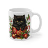 Tasse Mug Chat Noir en Céramique Noël - Idée Cadeau Originale - pour Enfants et Adultes Tasse à Café Hivernale