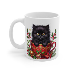 Tasse Mug Chat Noir Noël -...