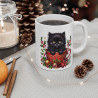 Tasse Mug Chat Noir Noël - Idée Cadeau Originale - pour Enfants et Adultes Tasse à Café Hivernale