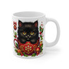 Tasse Mug Chat Noir en Céramique Noël - Idée Cadeau Originale - pour Enfants et Adultes Tasse à Café