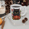 Tasse Mug Chat Noir en Céramique Noël - Idée Cadeau Originale - pour Enfants et Adultes Tasse à Café