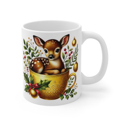 Tasse Mug Faon  Noël - Idée Cadeau Originale - pour Enfants et Adultes Tasse à Café Festive