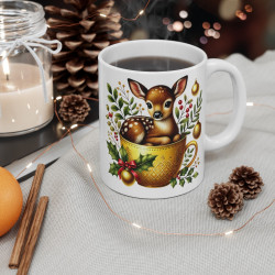 Tasse Mug Faon  Noël - Idée Cadeau Originale - pour Enfants et Adultes Tasse à Café Festive