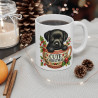 Tasse Mug Chiot Noir en Céramique Noël - Idée Cadeau Originale - pour Enfants et Adultes Tasse à Café Festive