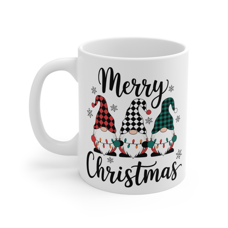Tasse Mug de Noël "Merry Christmas" avec Lutins Festifs  - Idée Cadeau Originale - pour Enfants et Adultes