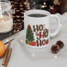 Tasse Mug de Noël "HO HO HO" avec Sapin et Cadeaux en Céramique - Idée Cadeau Originale - pour Enfants et Adultes