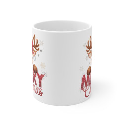 Tasse Mug de Noël avec Renne de Noël "Merry Christmas" en Céramique - Idée Cadeau Originale - pour Enfants et Adultes
