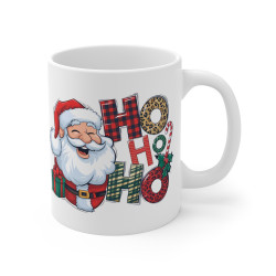 Tasse Mug de Noël "Ho Ho Ho" avec Père Noël et Motifs Festifs - Cadeau Original en Céramique pour Enfants et Adultes