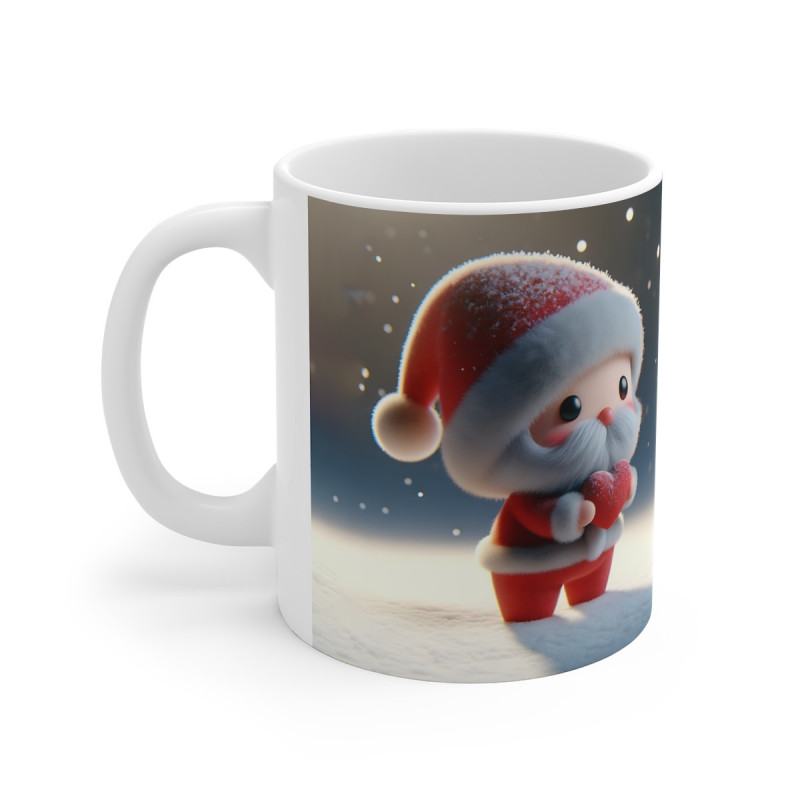 Tasse de Noël "Père Noël Adorable" avec Petit Cœur - Mug en Céramique Festif pour Enfants et Adultes