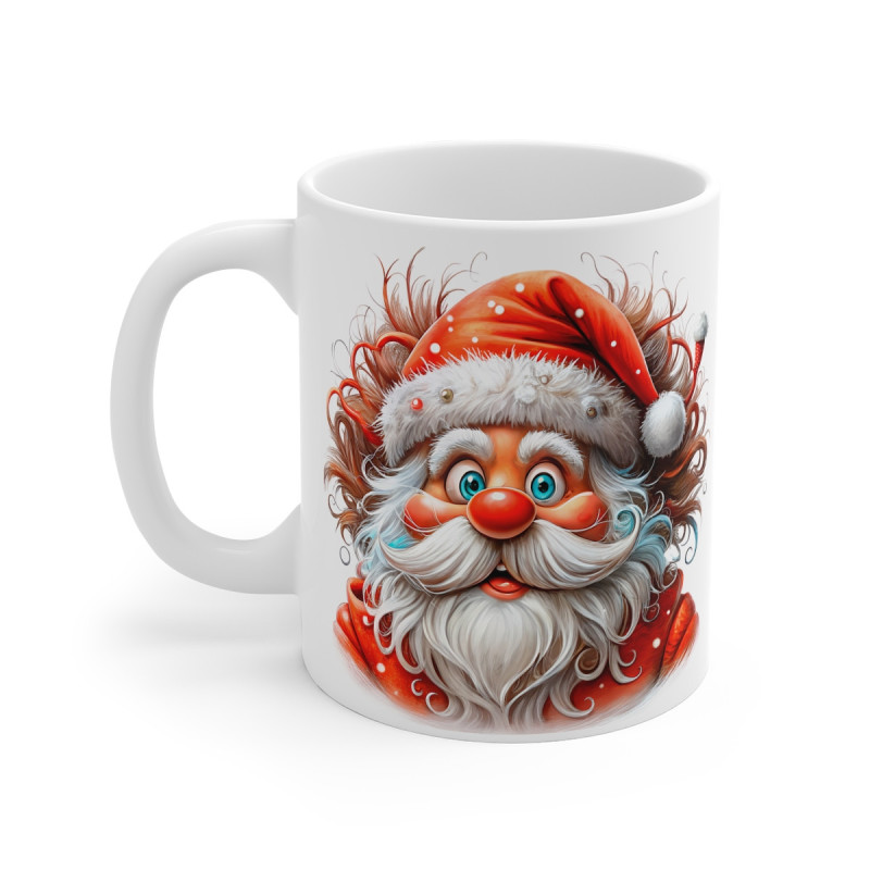 Tasse de Noël "Père Noël Amusant" - Mug en Céramique Illustré pour une Ambiance Joyeuse et Festive