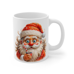 Tasse de Noël "Père Noël Festif" avec Canne en Sucre - Mug Céramique pour Moments Magiques des Fêtes