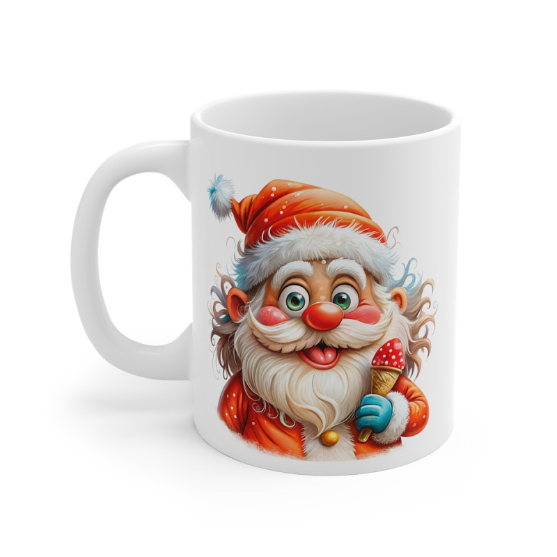 Tasse de Noël "Père Noël Gourmand" - Mug Festif en Céramique pour Boissons Chaudes et Moments Joyeux