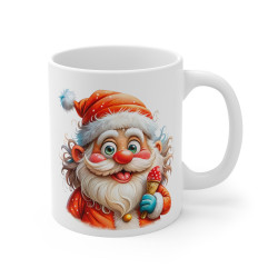 Tasse de Noël "Père Noël Gourmand" - Mug Festif en Céramique pour Boissons Chaudes et Moments Joyeux