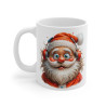 Tasse de Noël "Père Noël Festif avec Casque Audio" - Mug en Céramique pour les Amateurs de Musique et Fêtes de Fin d'Année