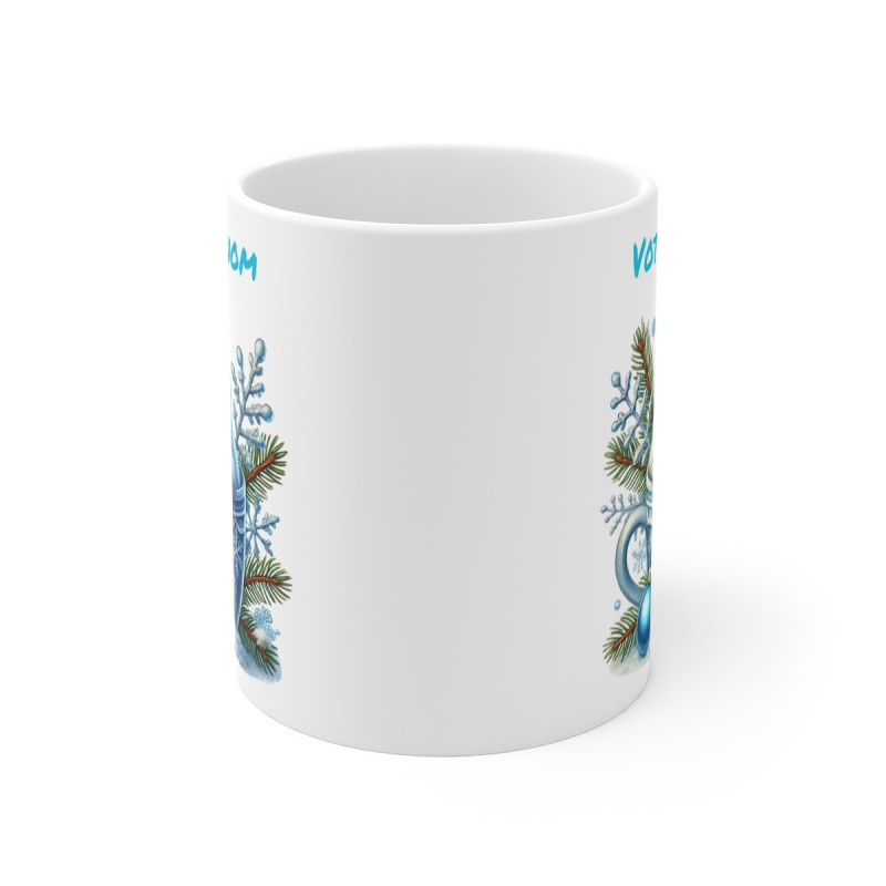 Tasse Mug Personnalisable "Prénom" avec Pingouin de Noël en Céramique - Cadeau Hivernal Unique