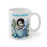 Tasse Mug Personnalisable "Prénom" avec Pingouin de Noël en Céramique - Cadeau Hivernal Unique