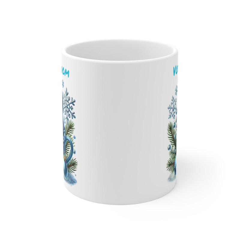 Tasse Mug Personnalisable "Prénom" avec Pingouin de Noël en Céramique - Cadeau Mignon et Festif