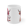 Mug Vache Highland Cool avec Bonnet de Noël et Bulle - Tasse en Céramique Amusante - Idée Cadeau Festif pour Enfants et Adultes