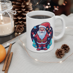 Mug de Noël "Père Noël dans l'Espace" en Céramique - Idée Cadeau Unique pour Enfants et Adultes