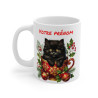 Mug Personnalisable "Prénom" avec Chat Noir de Noël - Tasse en Céramique pour Enfants et Adultes