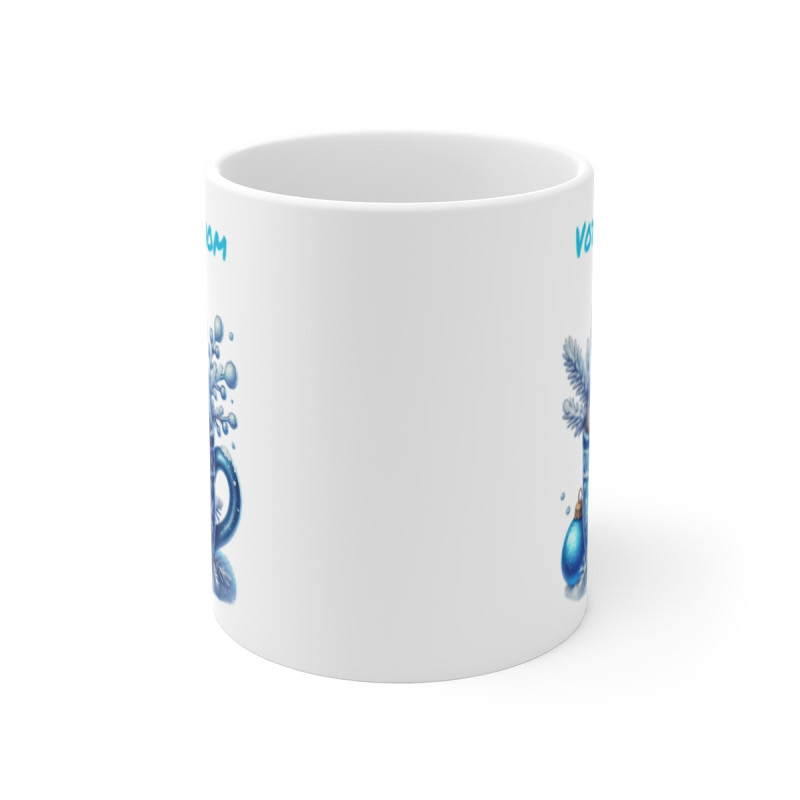 Mug Personnalisé Pingouin en Céramique - Idée Cadeau de Noël avec Prénom - Tasse Festive pour Enfants et Adultes