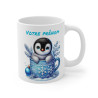 Mug Personnalisé Pingouin en Céramique - Idée Cadeau de Noël avec Prénom - Tasse Festive pour Enfants et Adultes