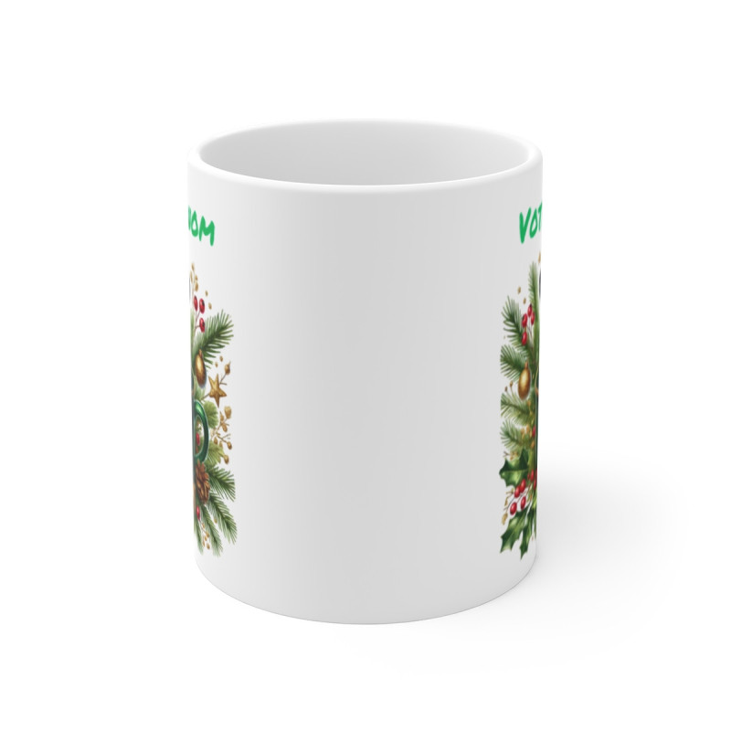 Mug Personnalisé Opossum en Céramique - Idée Cadeau de Noël avec Prénom - Tasse Festive pour Enfants et Adultes
